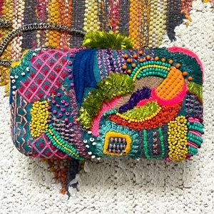 Embroidered Zara clutch